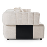 Moreno - Modern Ivory Beige Fabric 4-Seater Sofa — view 3