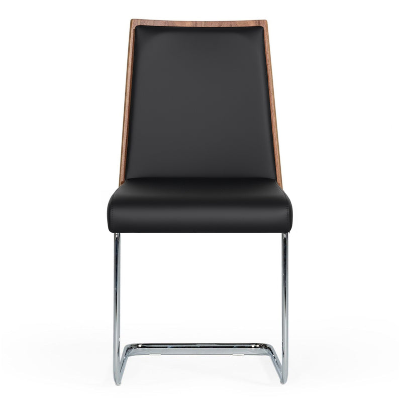 Morgan - Modern Black & Walnut Dining Chair (Set of 2)
