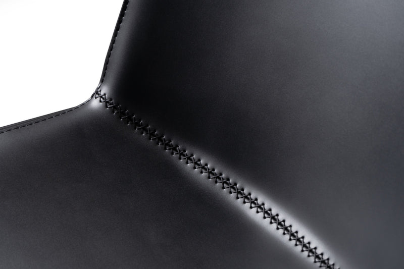 Murray - Modern Black Vegan Leather Dining Chair (Set of 2) — view 5