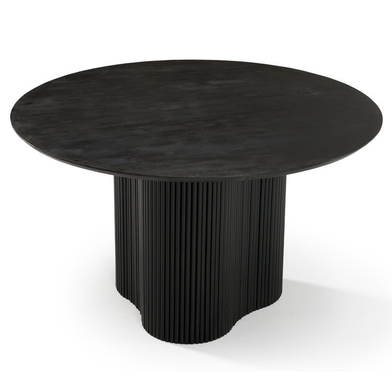 Myra - Modern Black Wood Round Dining Table — view 2