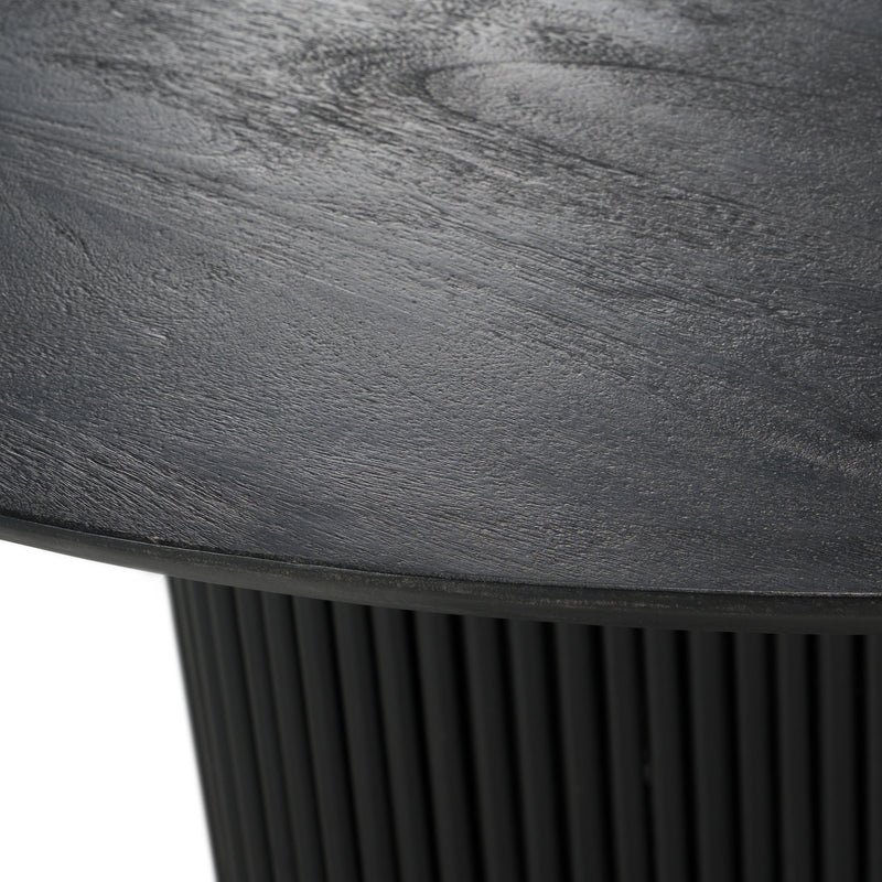 Myra - Modern Black Wood Round Dining Table — view 3
