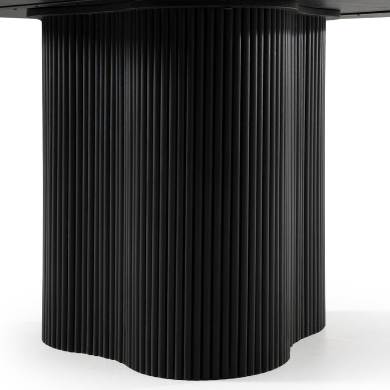 Myra - Modern Black Wood Round Dining Table — view 4