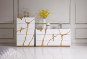Aspen Modern White & Gold Chest — view 3