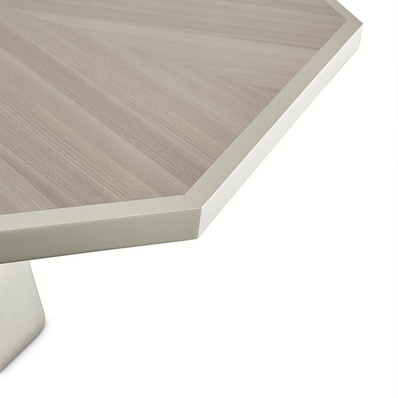 AICO Lanterna Octagon Dining Table in Silver Mist