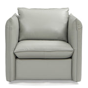 Tamworth Modern Grey Leather Swivel Chair — view 2