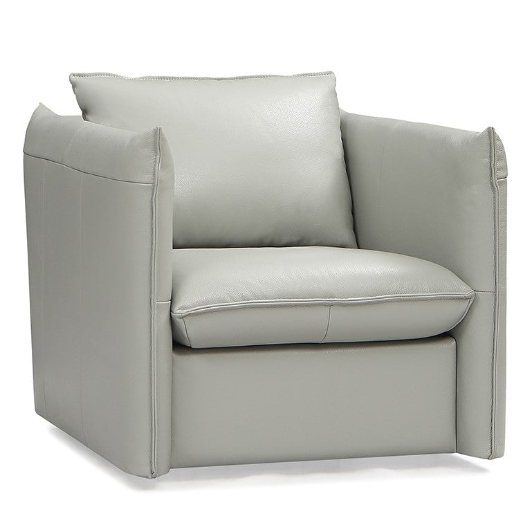 Tamworth Modern Grey Leather Swivel Chair — view 3