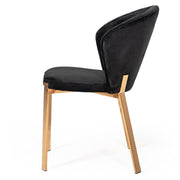 Nadia Modern Black Velvet & Rosegold Dining Chair (Set of 2) — view 5