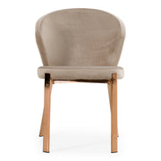 Nadia - Modern Beige Velvet & Rosegold Dining Chair (Set of 2) — view 2