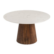 Nancy + Weiss - Mid-Century Modern Marble + Walnut Dining Table Set — view 2