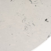 Nancy - Mid-Century Modern White Marble + Walnut Round Dining Table — view 3