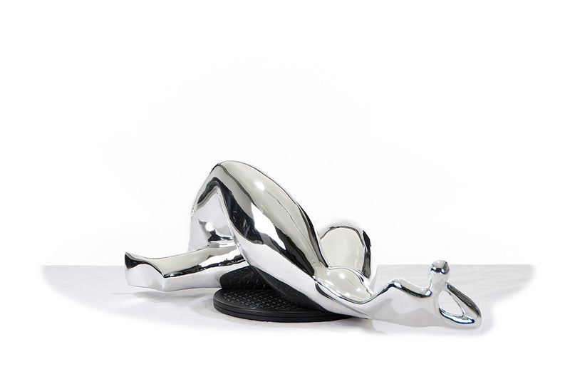 SZ0228 Modern Silver Napping Lady Sculpture — view 5