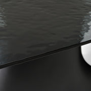 Neptune - Modern Grey Wave Glass + Black Dining Table — view 3