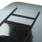 Neptune - Modern Grey Wave Glass + Black Dining Table — view 4