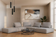 Nolden - Modern Modular Grey Fabric Armless Seat — view 3