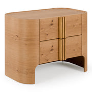 Newhart - Modern Beige Fabric + Natural Oak 4-Piece Bedroom Set — view 5
