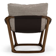 Newman - Modern Beige Fabric + Dark Brown Faux Leather + Ash Accent Chair — view 4