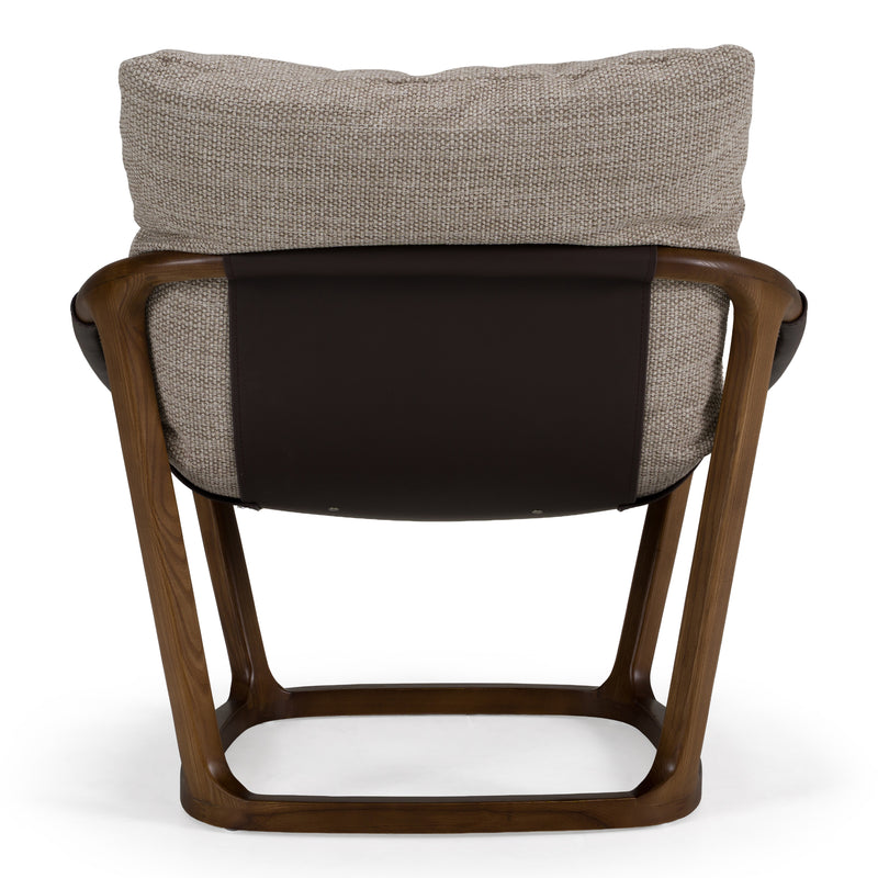 Newman - Modern Beige Fabric + Dark Brown Faux Leather + Ash Accent Chair — view 4