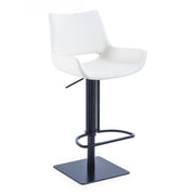 Niles - Modern White Adjustable Bar Stool — view 3