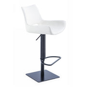 Niles - Modern White Adjustable Bar Stool — view 4