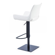 Niles - Modern White Adjustable Bar Stool — view 5