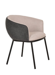 Nillie - Modern Beige & Grey Dining Armchair