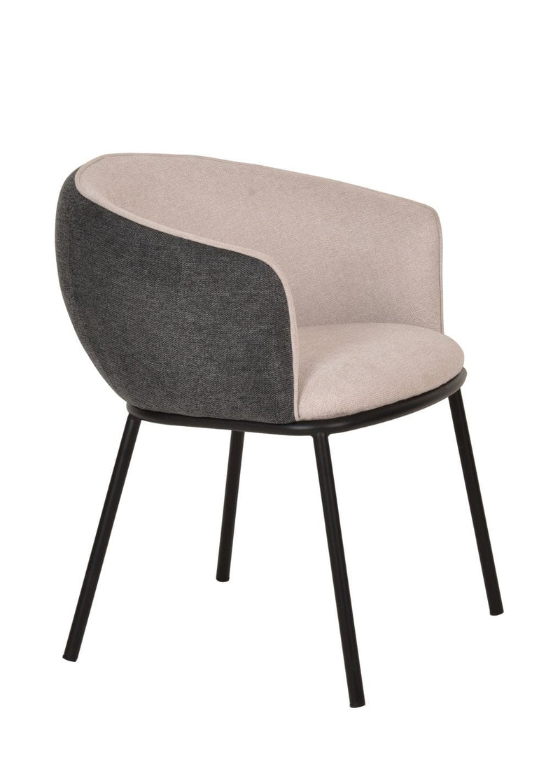 Nillie - Modern Beige & Grey Dining Armchair
