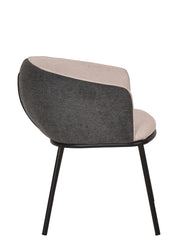 Nillie - Modern Beige & Grey Dining Armchair — view 2