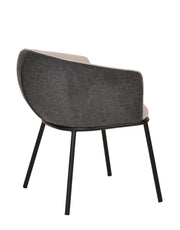 Nillie - Modern Beige & Grey Dining Armchair — view 3