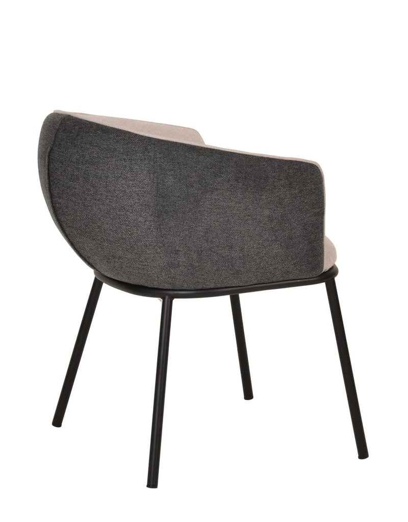 Nillie - Modern Beige & Grey Dining Armchair — view 3