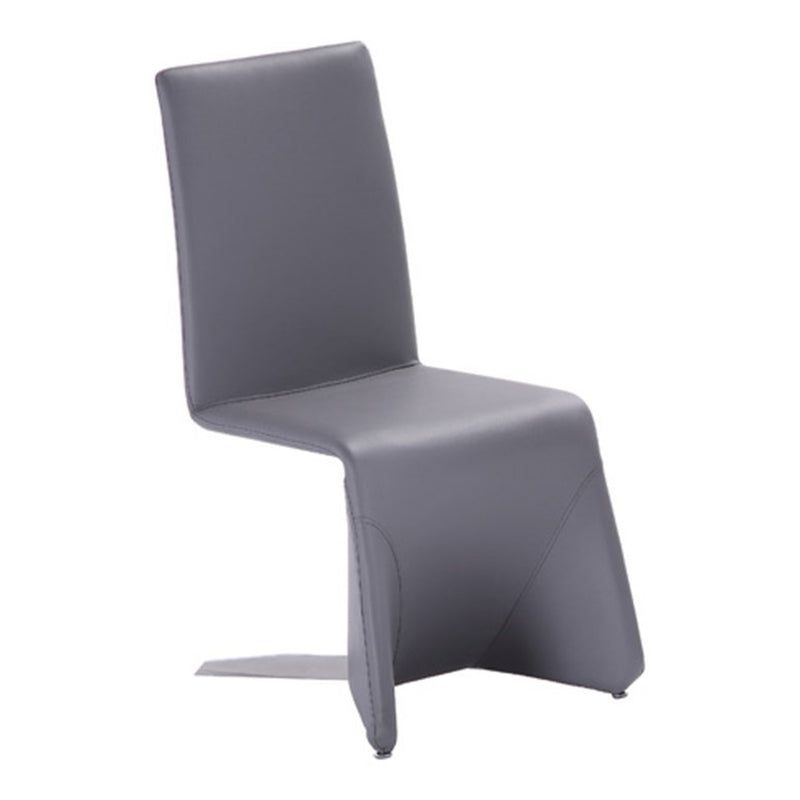 Nisse - Contemporary Grey Leatherette Dining Chair (Set of 2) — view 2