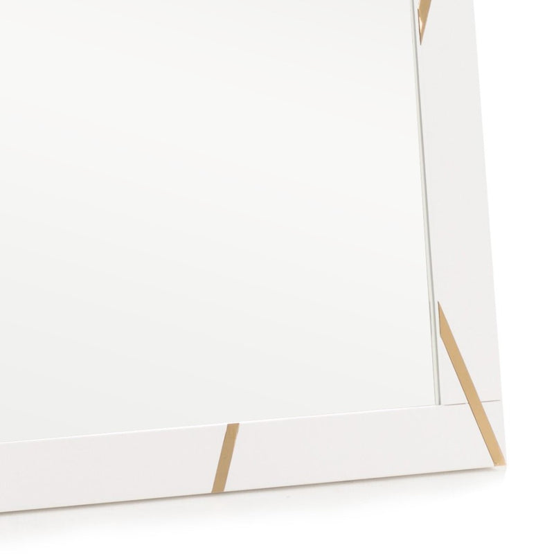 Nixa - Modern White & Gold Mirror — view 3