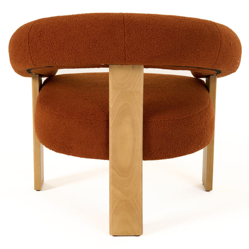 Nocona - Modern Rust Fabric + Wood Accent Chair — view 4