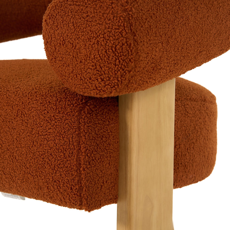 Nocona - Modern Rust Fabric + Wood Accent Chair — view 5