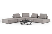 Nolden - Modern Modular Grey Fabric Armless Seat — view 4