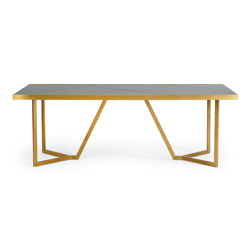 Nolte - Glam Black Zebrawood and Gold Dining Table — view 4