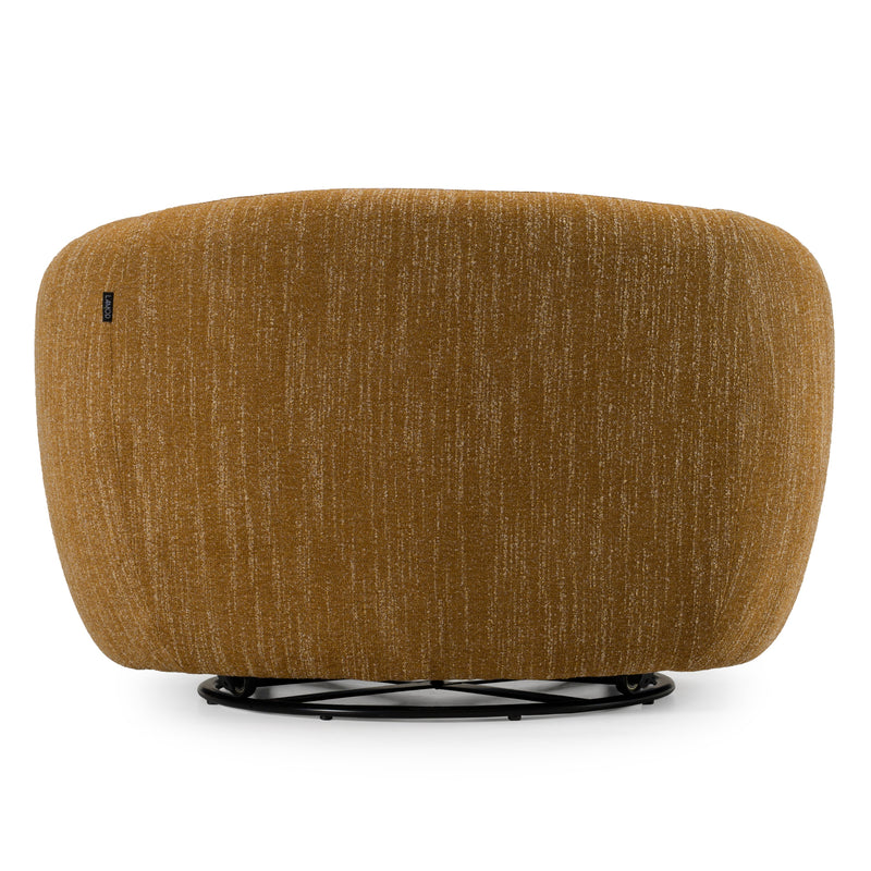 Norris - Modern Mustard Fabric Swivel Accent Chair — view 5