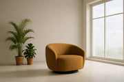 Norris - Modern Mustard Fabric Swivel Accent Chair — view 2
