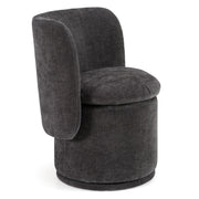 Norris - Modern Dark Grey Fabric Swivel Dining Chair — view 3