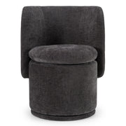 Norris - Modern Dark Grey Fabric Swivel Dining Chair — view 5