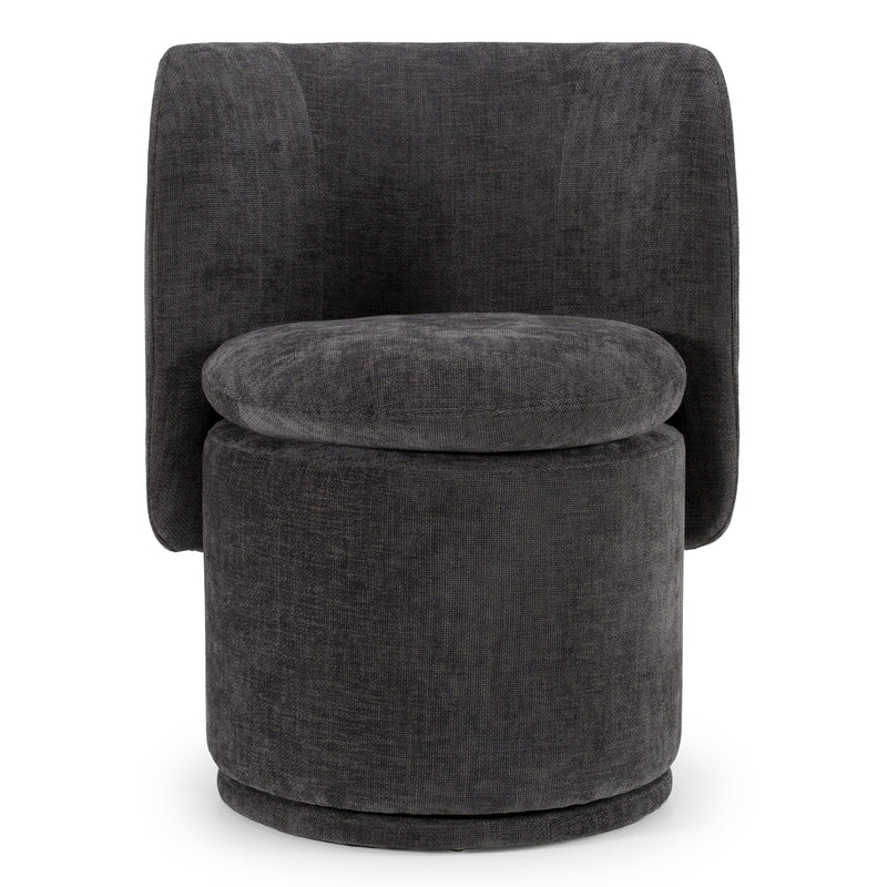 Norris - Modern Dark Grey Fabric Swivel Dining Chair — view 5