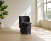 Norris - Modern Dark Grey Fabric Swivel Dining Chair — view 4