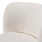 Norris - Modern Ivory Fabric Swivel Dining Chair — view 5