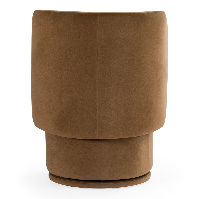 Norris - Modern Brown Fabric Swivel Dining Chair — view 4