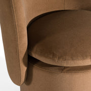 Norris - Modern Brown Fabric Swivel Dining Chair — view 5