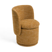 Norris - Modern Mustard Fabric Swivel Dining Chair — view 2