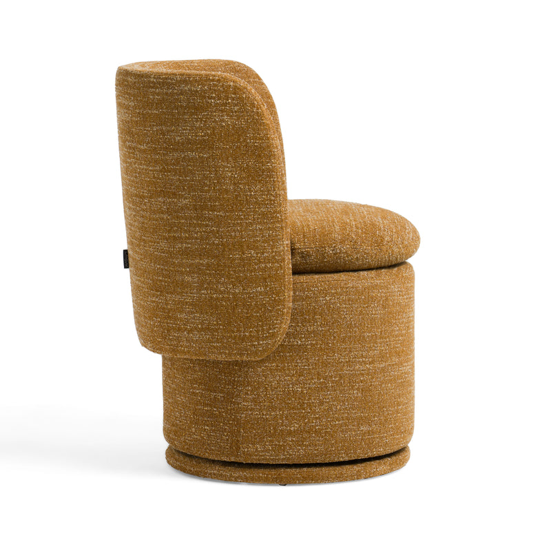 Norris - Modern Mustard Fabric Swivel Dining Chair — view 3