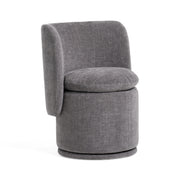 Norris - Modern Dark Grey Fabric Swivel Dining Chair