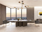 Amsterdam - Modern Grey Volcano & Eucalyptus Oak Dining Table — view 2