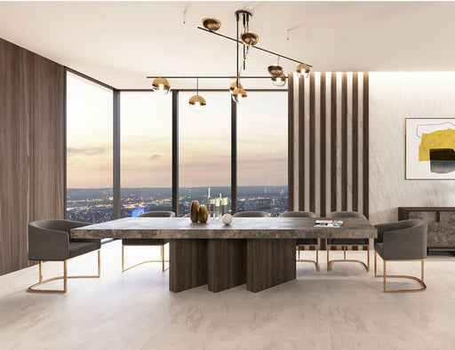 Amsterdam - Modern Grey Volcano & Eucalyptus Oak Dining Table — view 2