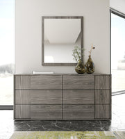 Byrne + Asus - Modern Grey Fabric + Elm Grey 4-Piece Bedroom Set — view 3